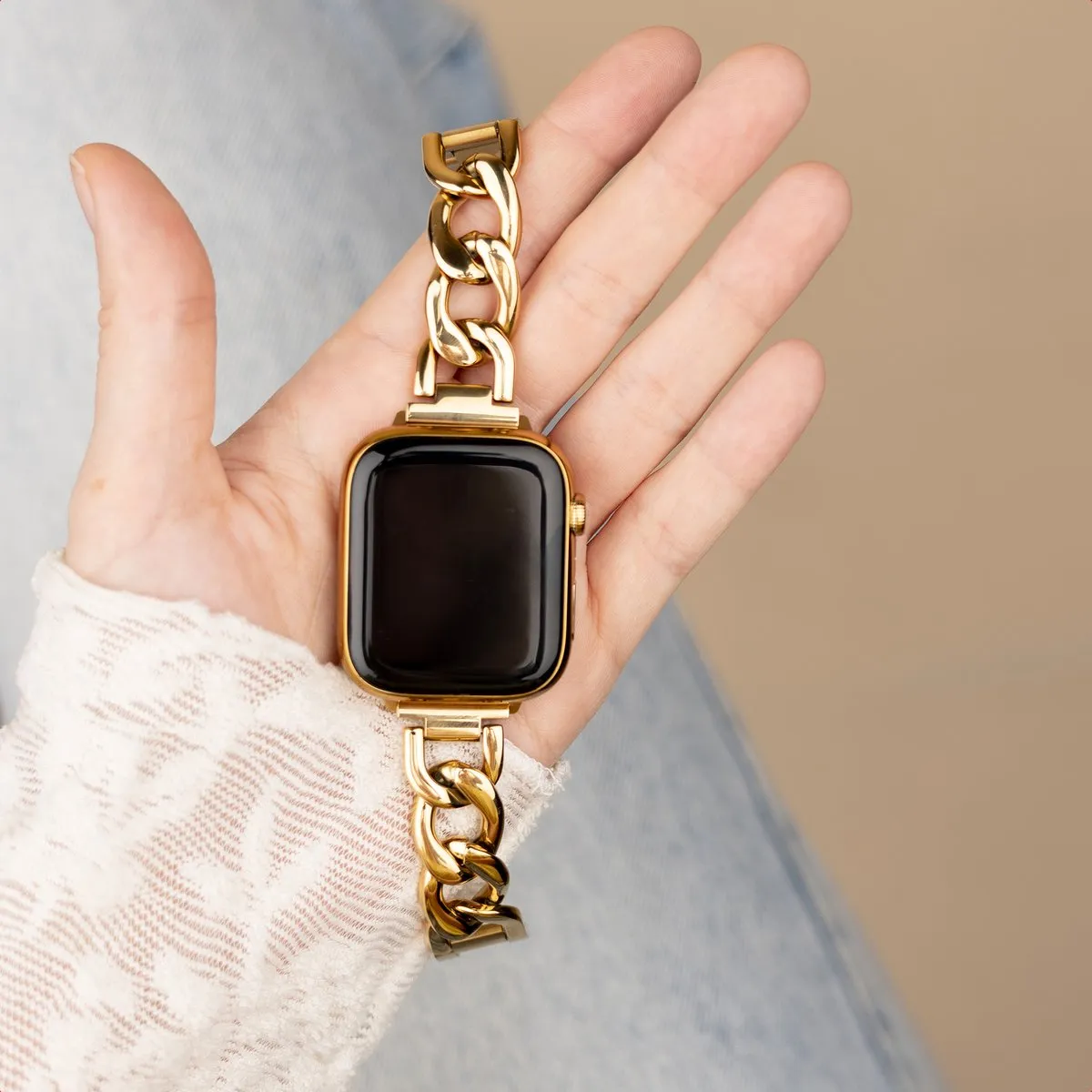 Selencia Chain Bandje Apple Watch 42mm - Goud