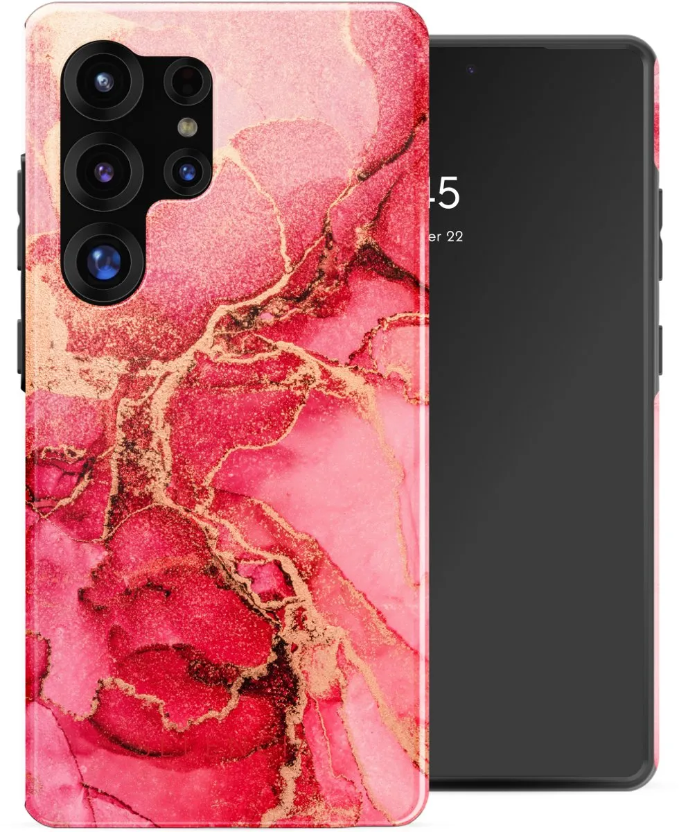 Selencia Hoesje Samsung Galaxy S25 Ultra Rosy Marble