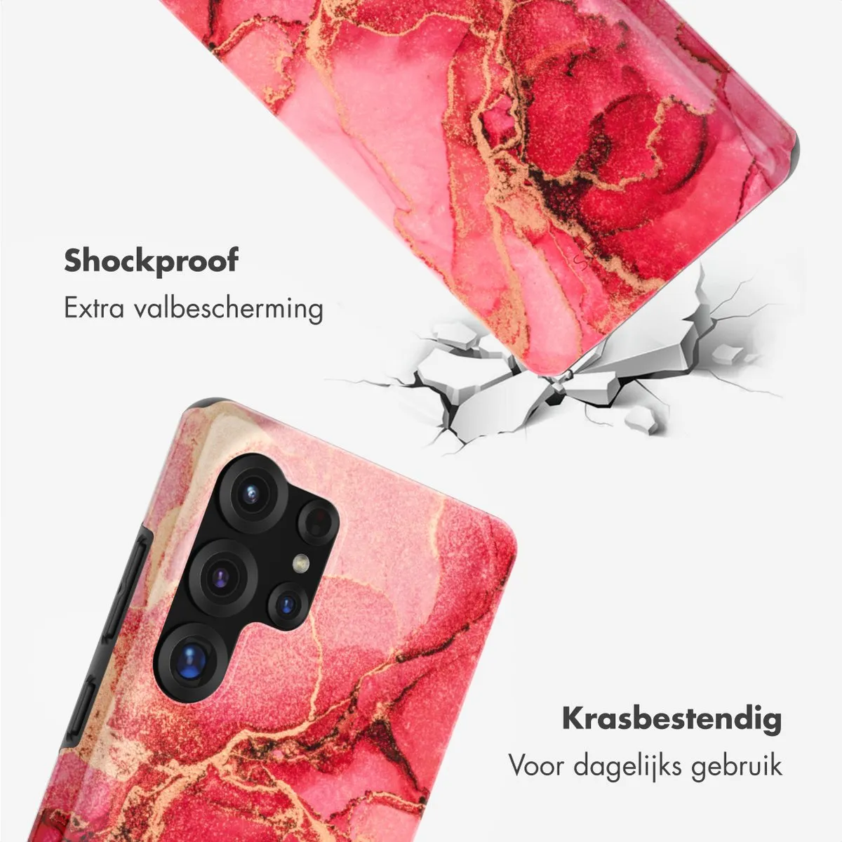 Selencia Hoesje Samsung Galaxy S25 Ultra Rosy Marble