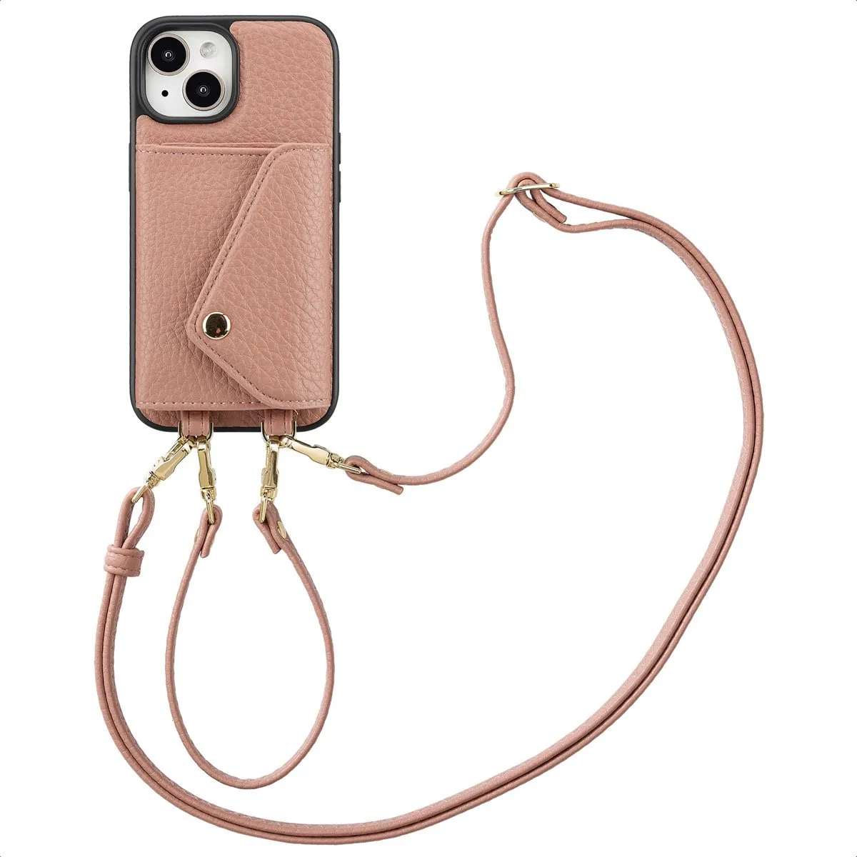 Selencia Hoesje iPhone 15 Old Pink - 3 Pasjes