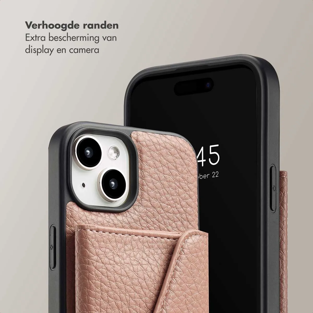 Selencia Hoesje iPhone 15 Old Pink - 3 Pasjes