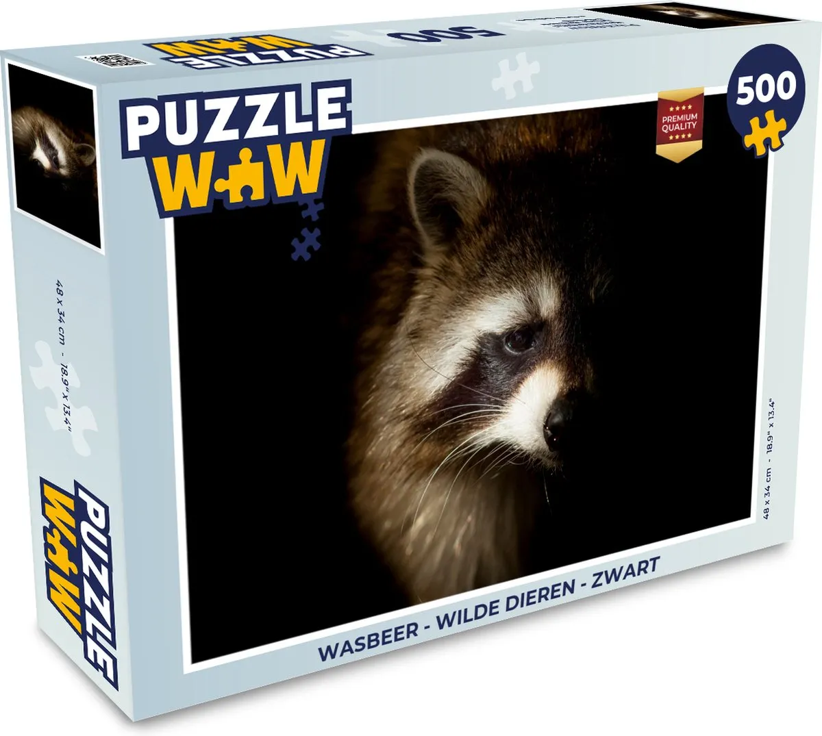 PuzzleWow Wasbeer Legpuzzel 500 Stuks - Multicolor
