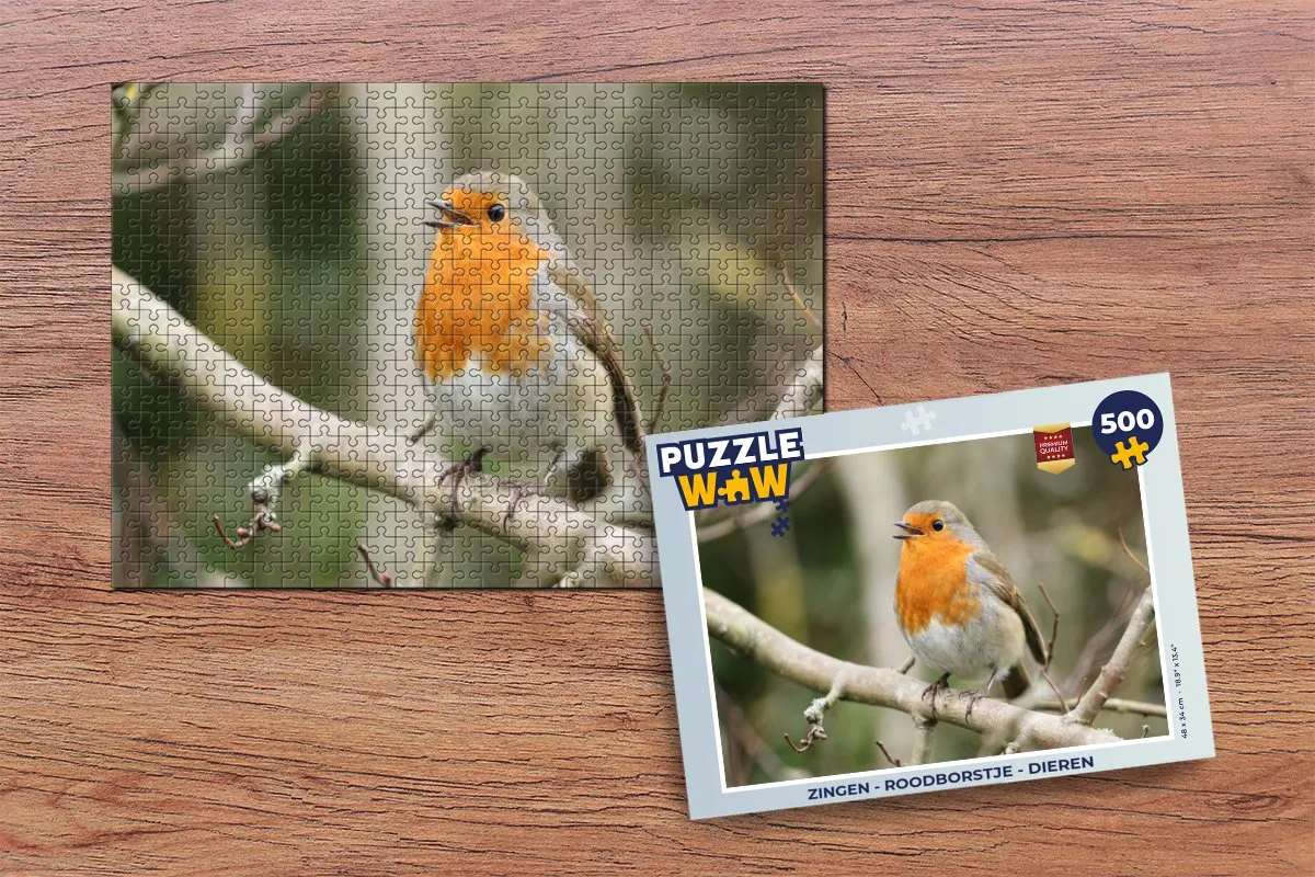 PuzzleWow Roodborstje Legpuzzel 500 Stuks - Multicolor