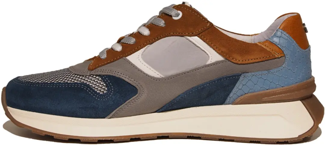 Australian Kyoto Heren Sneakers - Grijs/Blauw Leder - Maat 46 - afbeelding 2 van 6