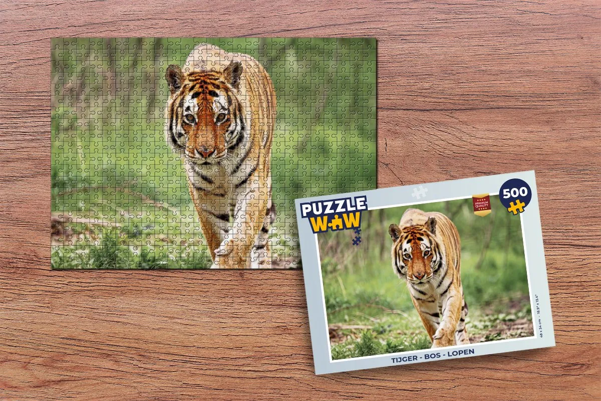 PuzzleWow Tijger Bos Legpuzzel 500 Stuks - Multicolor