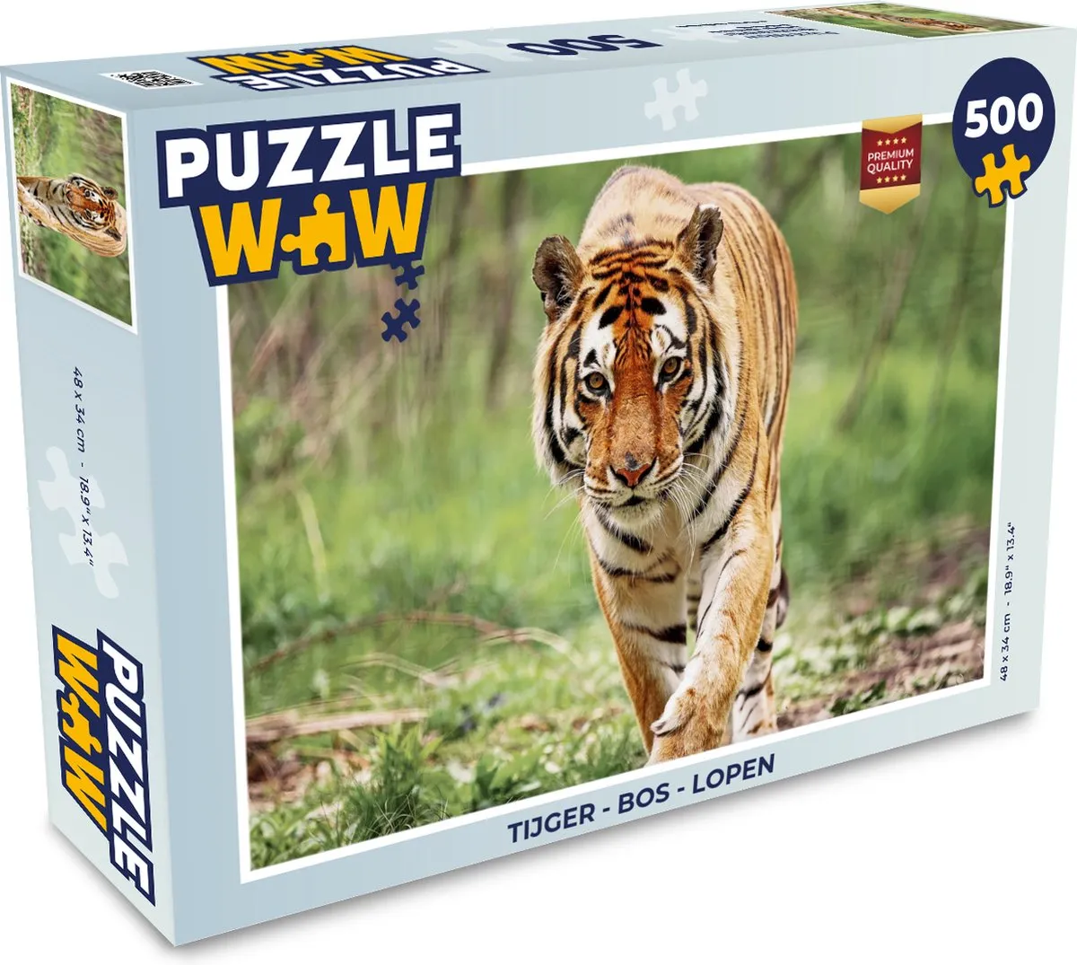 PuzzleWow Tijger Bos Legpuzzel 500 Stuks - Multicolor