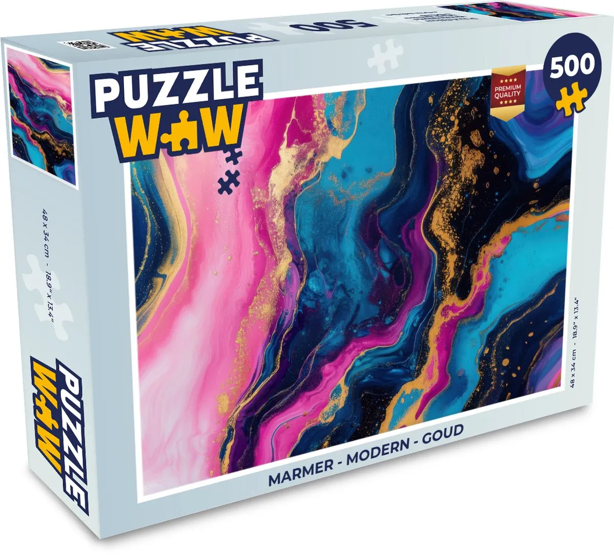 PuzzleWow Marmer Modern Legpuzzel 500 Stuks - Goud - MPN 8721179512300