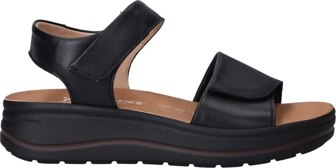 Hartjes 132.2002/10 01.00 H Zwarte Leren Dames Sandalen 100% Chroomvrij
