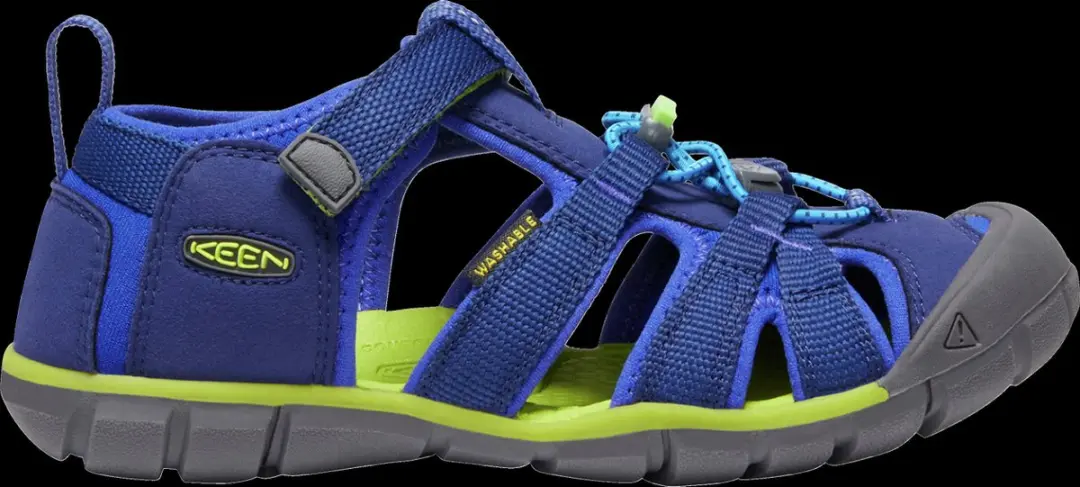 Keen Seacamp II Older Kids Sandalen Blue Depths/Chartreuse