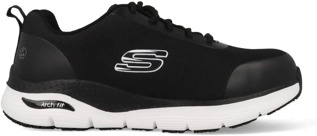 Skechers heren veiligheidssneakers SRRINGSTAP ARCH FIT 200086EC BKW zwart/wit