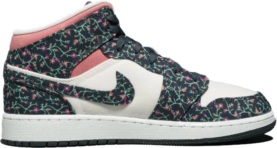 Nike Air Jordan 1 Mid SE GS Floral Canvas