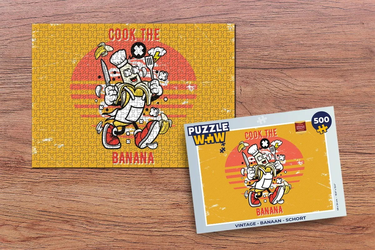 PuzzleWow Vintage Banaan Legpuzzel 500 Stuks - Multicolor