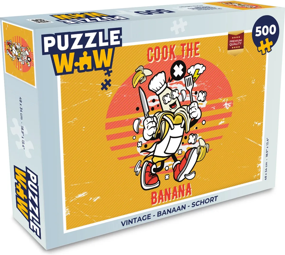PuzzleWow Vintage Banaan Legpuzzel 500 Stuks - Multicolor