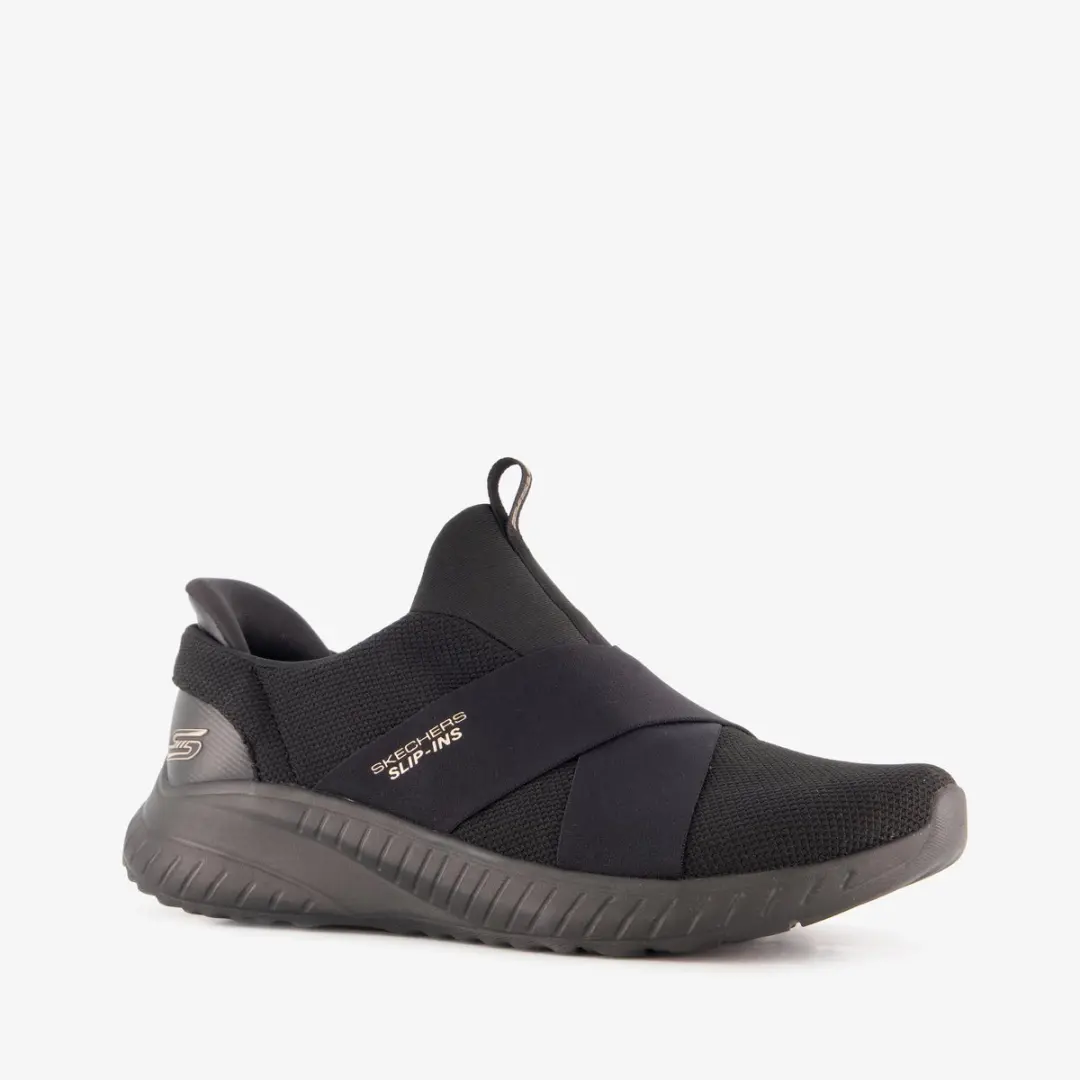 Skechers Slip-ins BOBS Sport Squad dames sneakers zwart