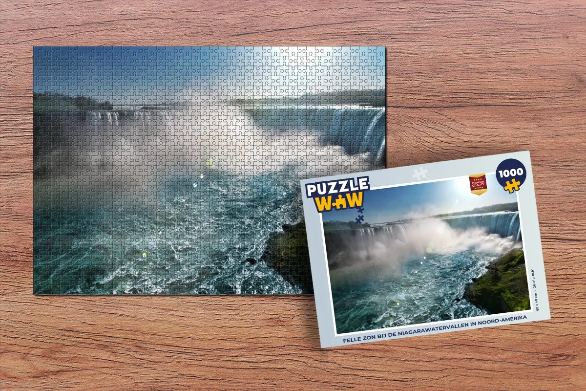 PuzzleWow Legpuzzel 1000 Stuks Niagarawatervallen Multicolor