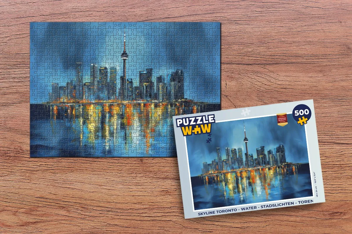 PuzzleWow Skyline Toronto Legpuzzel 500 Stuks - Water