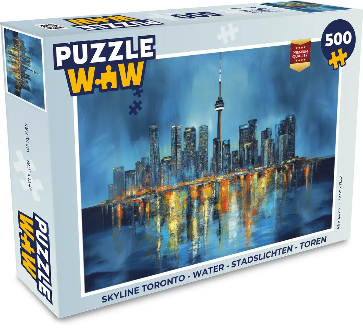 PuzzleWow Skyline Toronto Legpuzzel 500 Stuks - Water