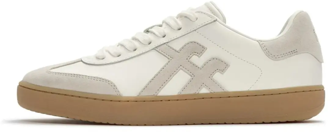 FitFlop FitFlop The Dash Mens T-Toe Leather/Suede Sneakers WIT
