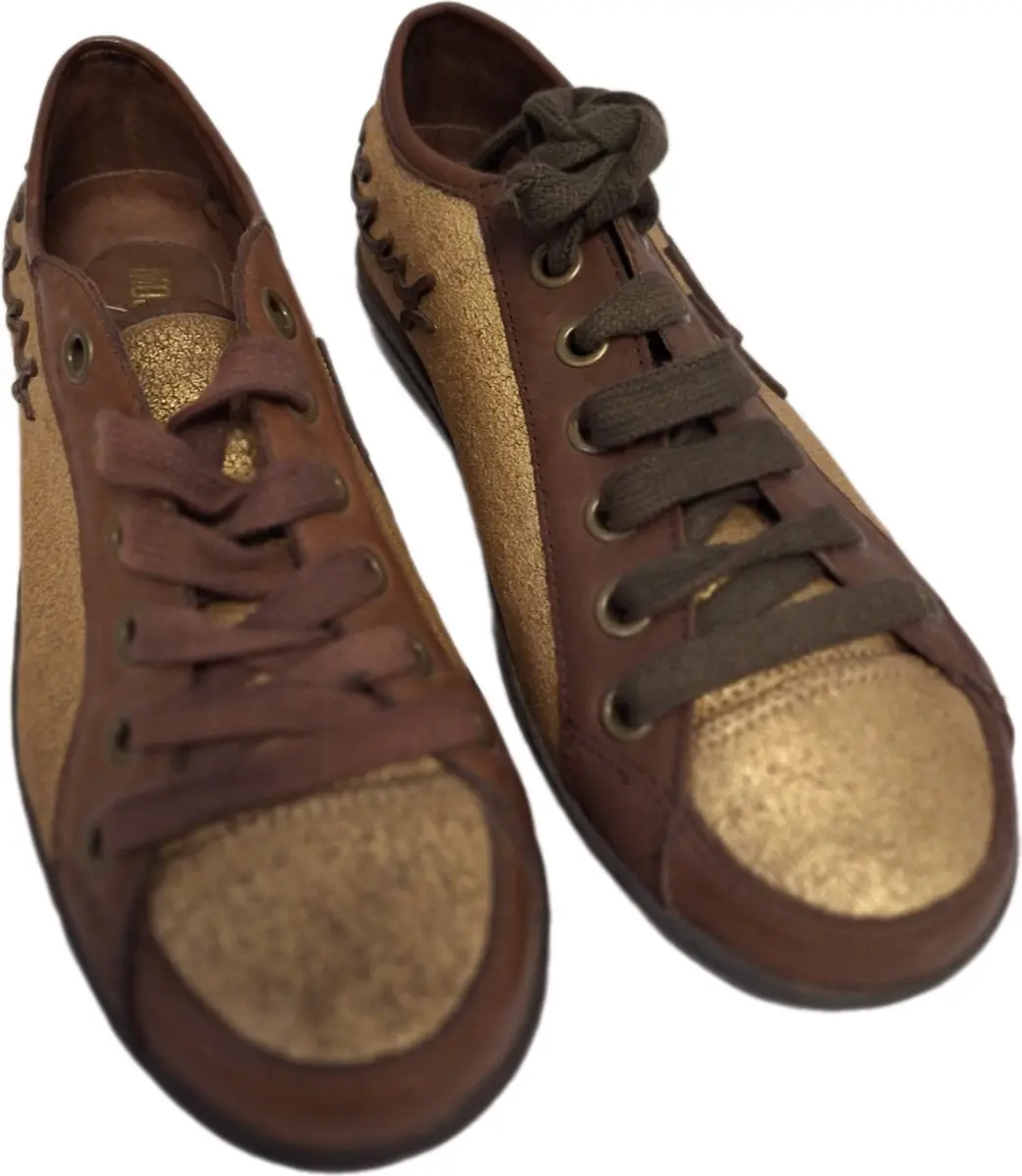 MOSCHINO-VANCY CRACK SNEAKER-ORO/RUS-SIZE 37