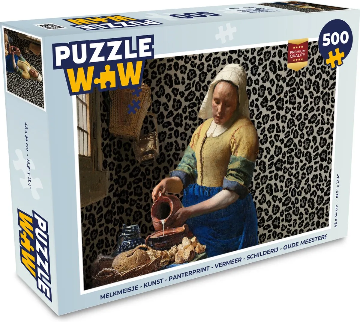 PuzzleWow Melkmeisje Legpuzzel 500 Stuks - Panterprint