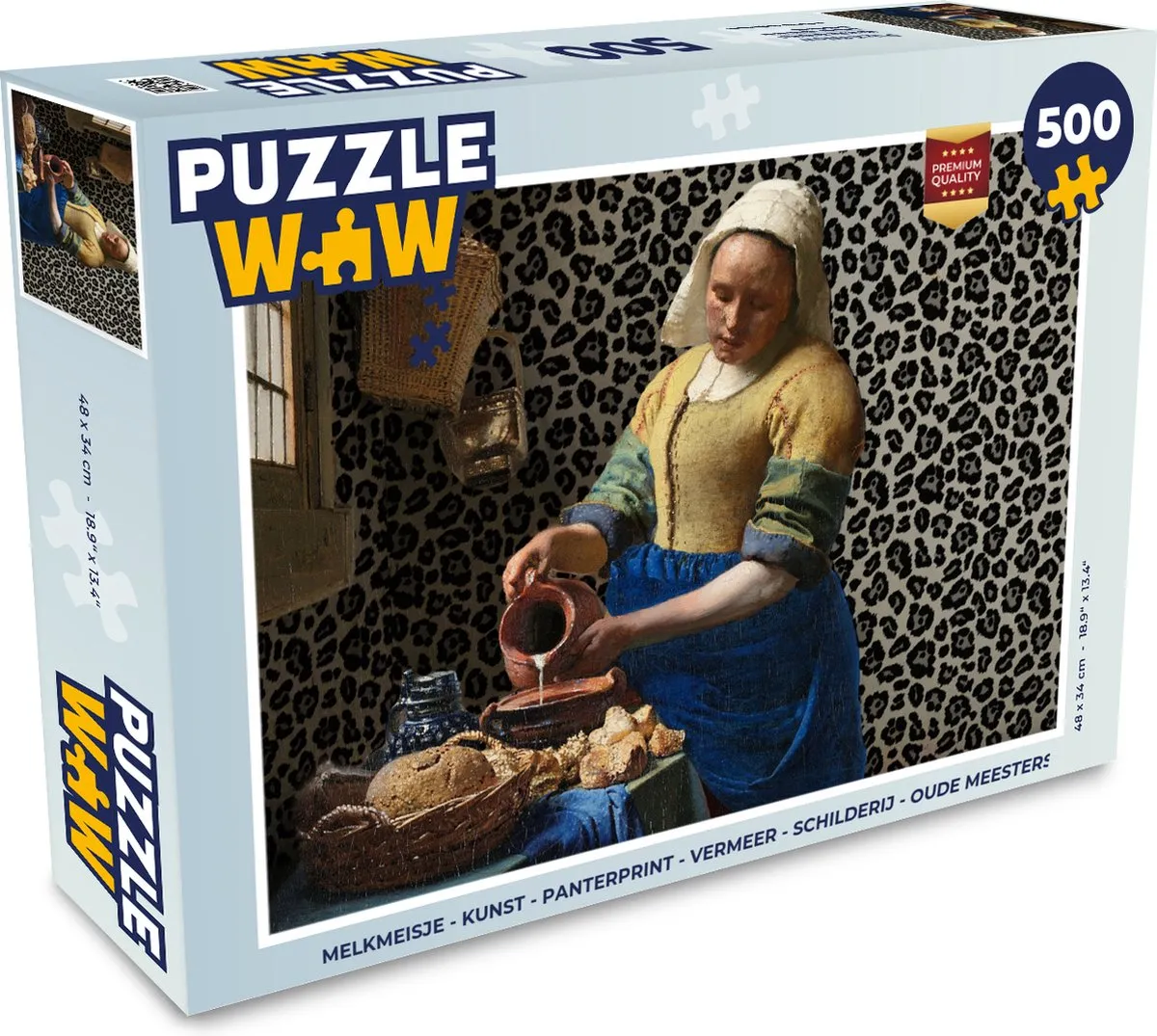 PuzzleWow Melkmeisje Legpuzzel 500 Stuks - Panterprint