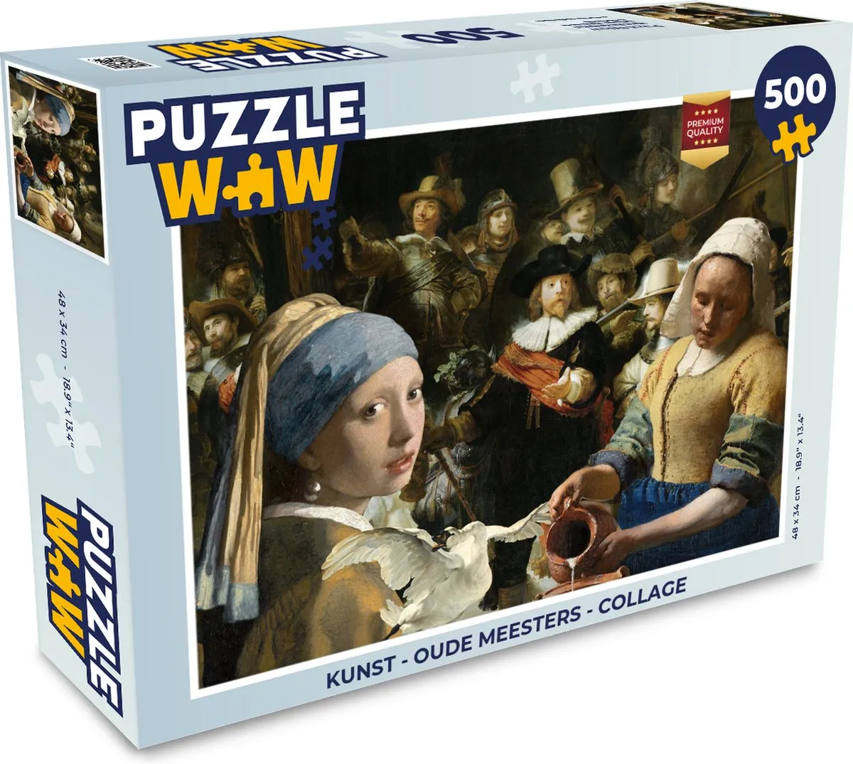 PuzzleWow Oude Meesters Legpuzzel 500 Stuks - Multicolor