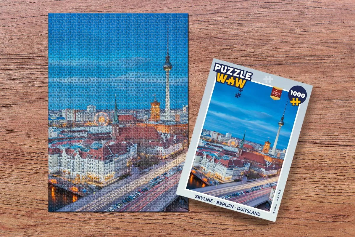 PuzzleWow Berlijn Skyline Duitsland Puzzel - 1000 Stuks - Multicolor