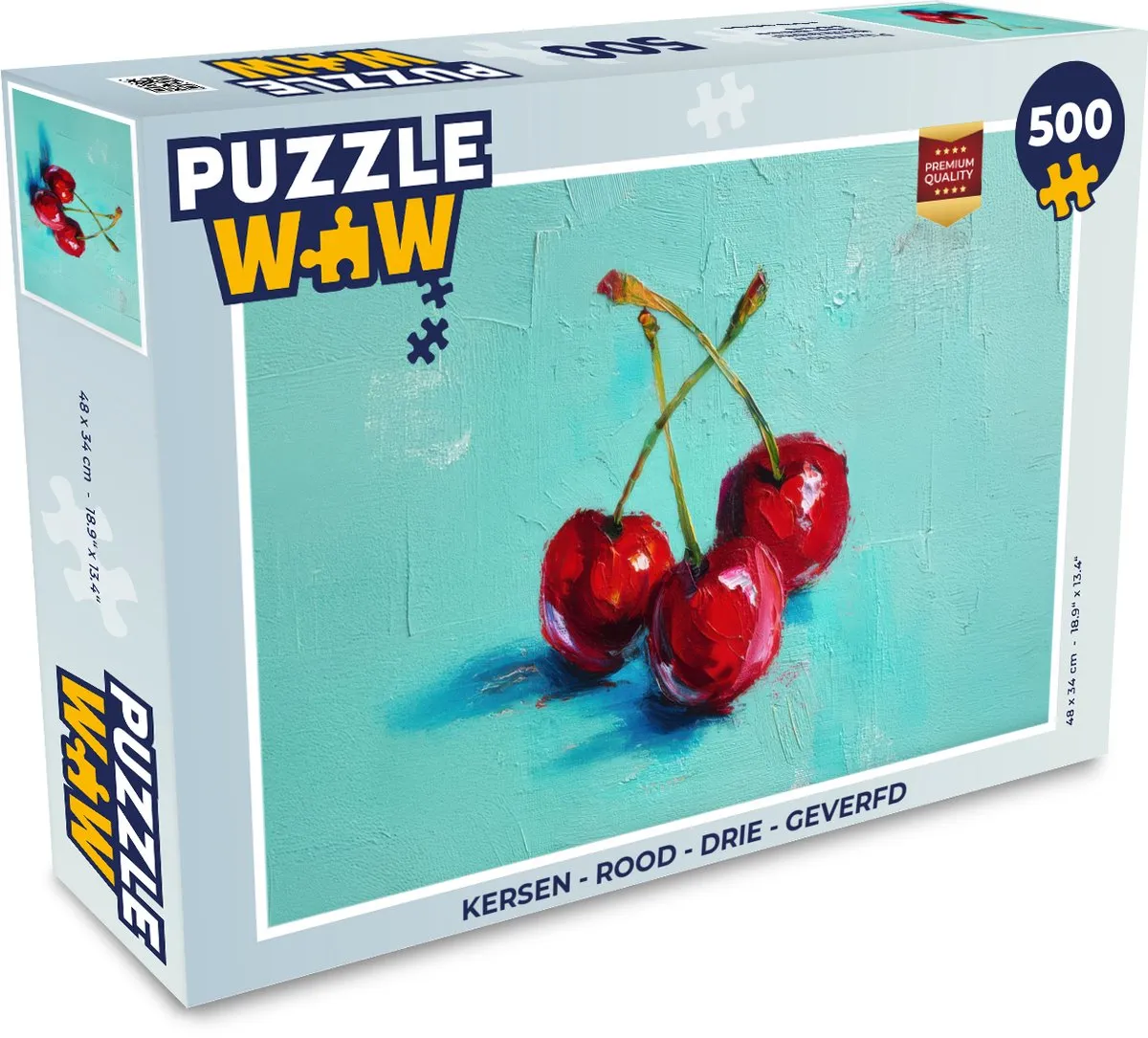 PuzzleWow Kersen Legpuzzel 500 Stuks - Rood