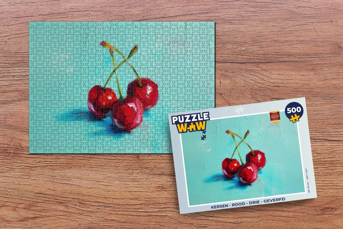 PuzzleWow Kersen Legpuzzel 500 Stuks - Rood