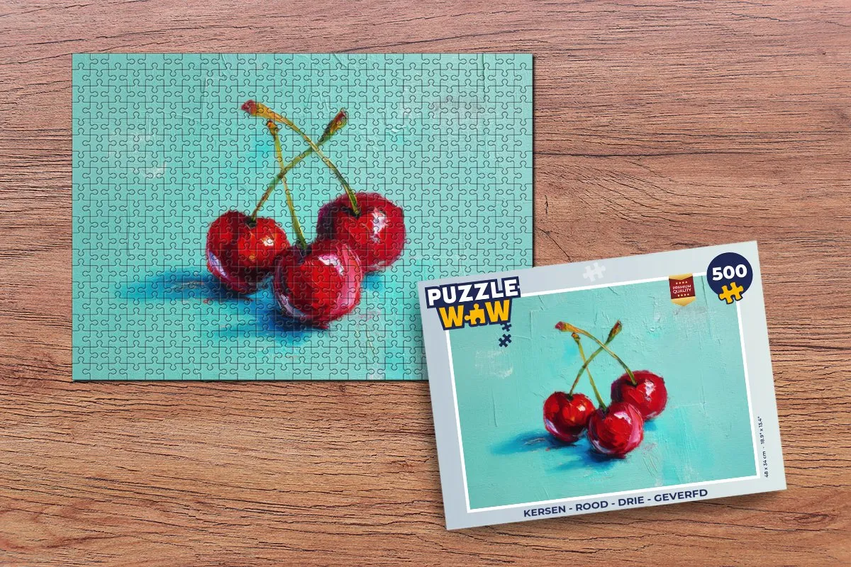 PuzzleWow Kersen Legpuzzel 500 Stuks - Rood