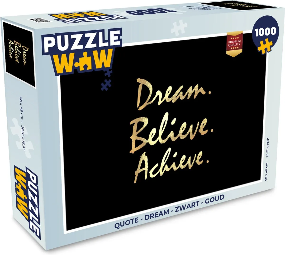 PuzzleWow Quote Dream Legpuzzel 1000 Stuks - Multicolor
