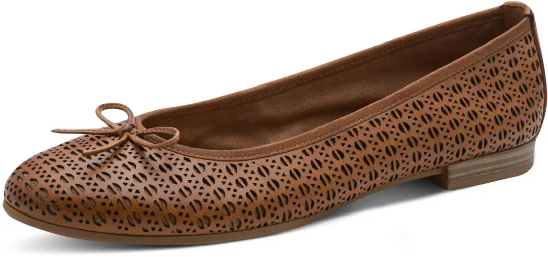 Tamaris leren ballerina 1-22116-41- 4A6 damesschoenen M2211641 bruin