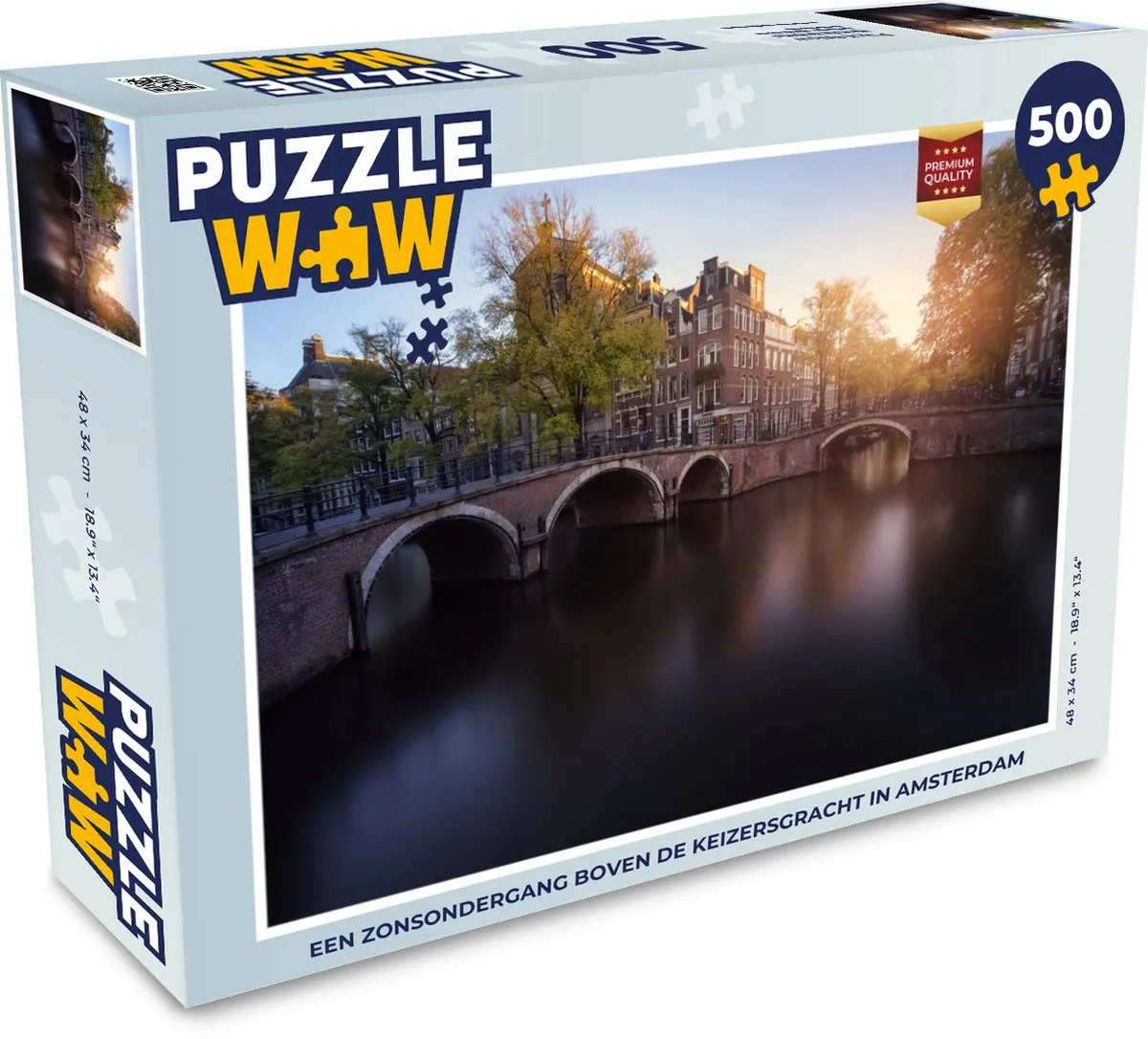 PuzzleWow Legpuzzel Amsterdam Keizersgracht 500 Stuks - Multicolor