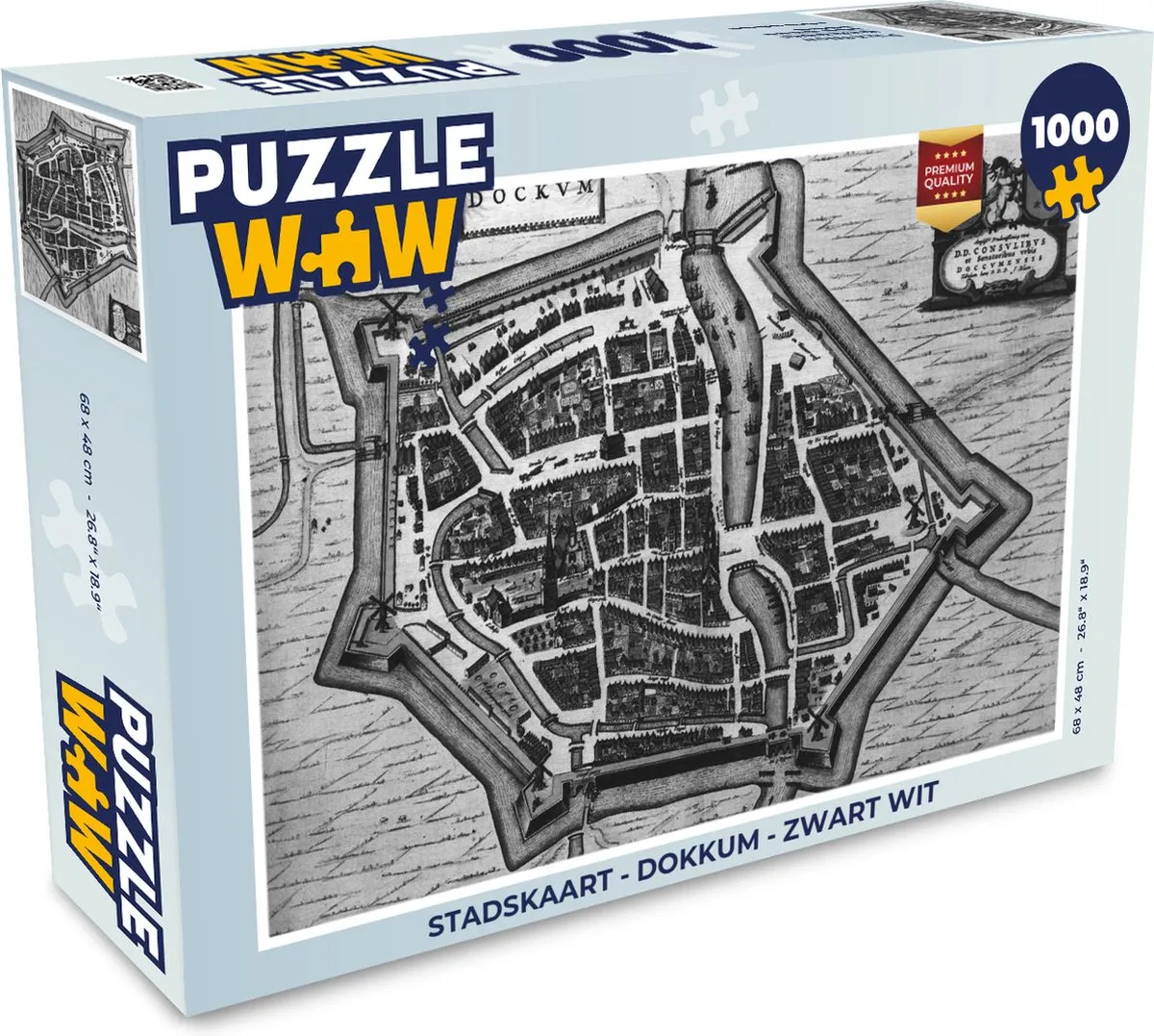 PuzzleWow Dokkum Legpuzzel 1000 Stuks - Multicolor