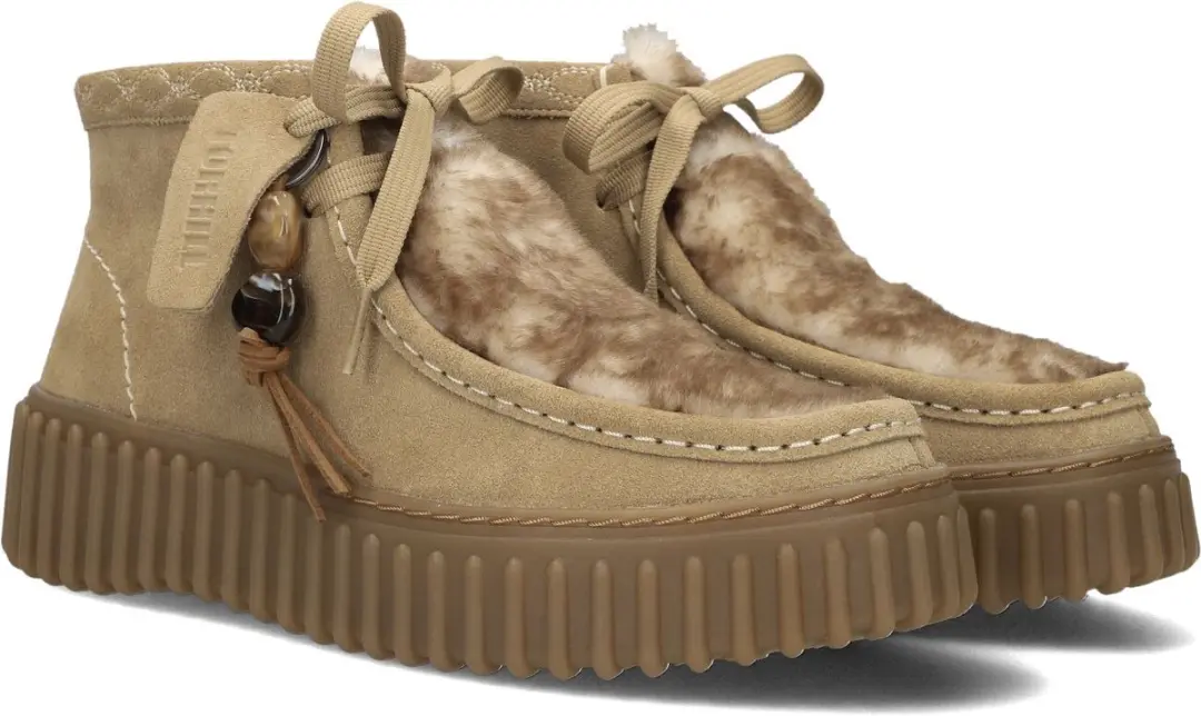 Clarks Torhill Moss Dames Veterschoenen - Beige - afbeelding 2 van 6