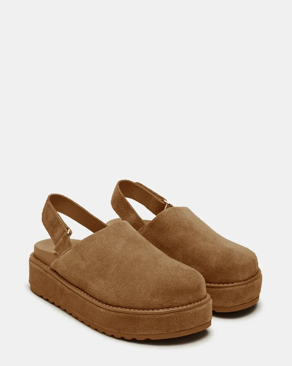 Steve Madden Mellow Klompen - Cognac Suede