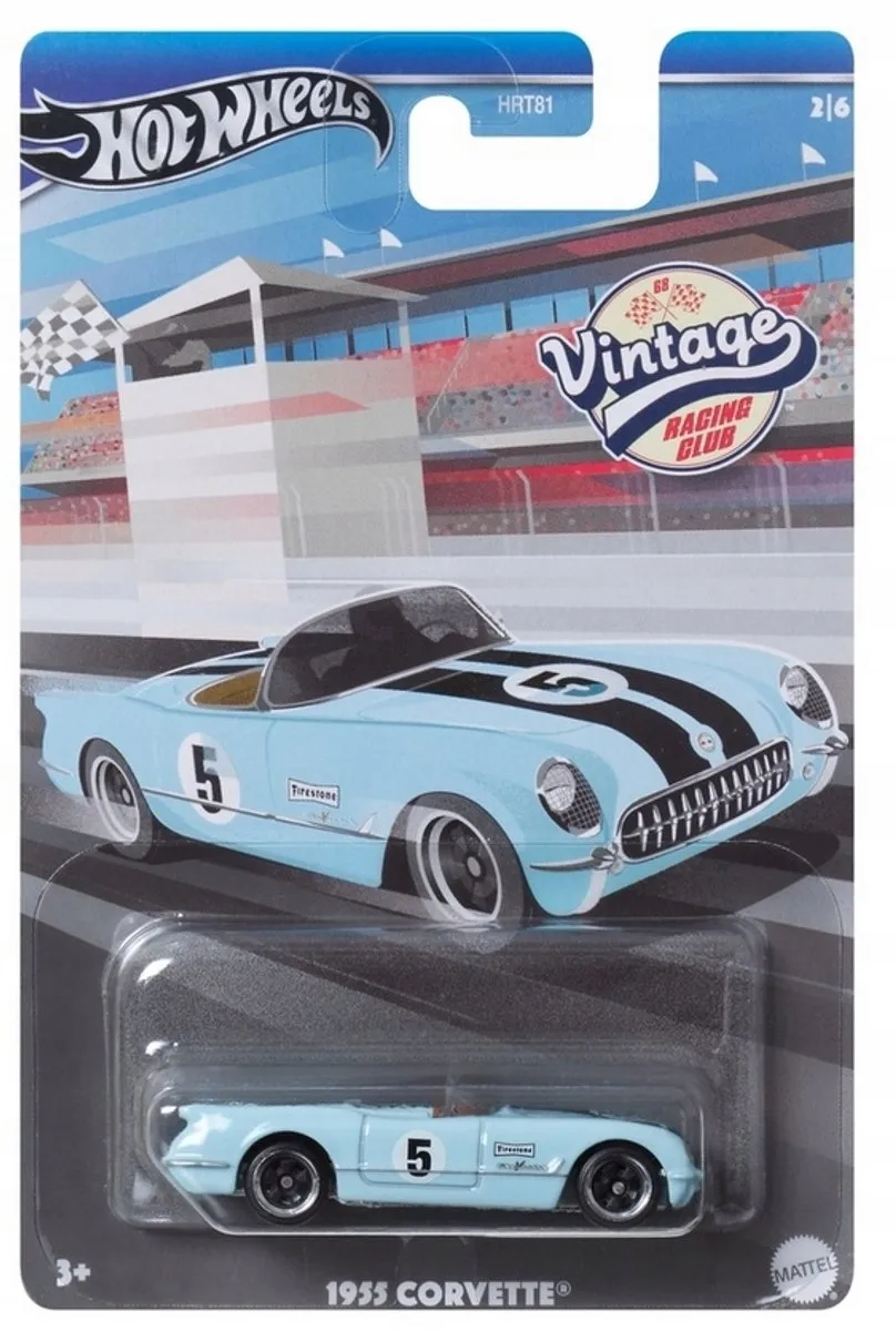 Hot Wheels 1955 Corvette Vintage Racing Club 1:64 Blauw HRT81