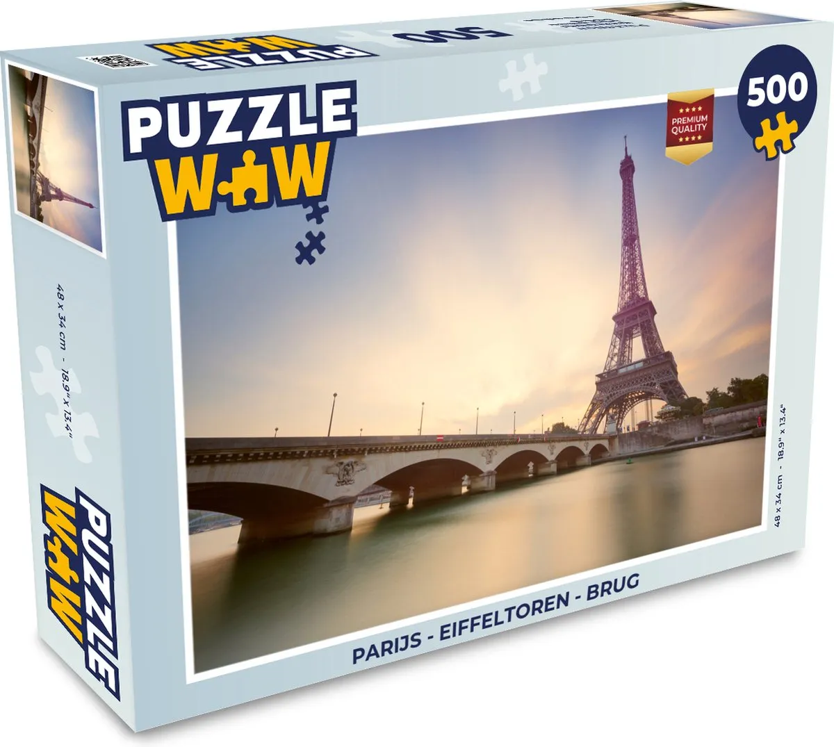 PuzzleWow Parijs Eiffeltoren Legpuzzel 500 Stuks - Multicolor