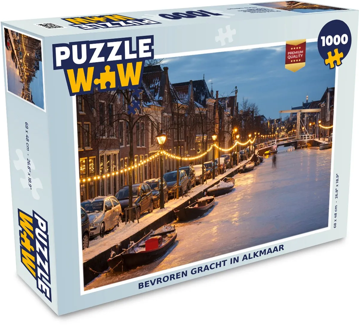 PuzzleWow Gracht Winter Legpuzzel 1000 Stuks - Multicolor