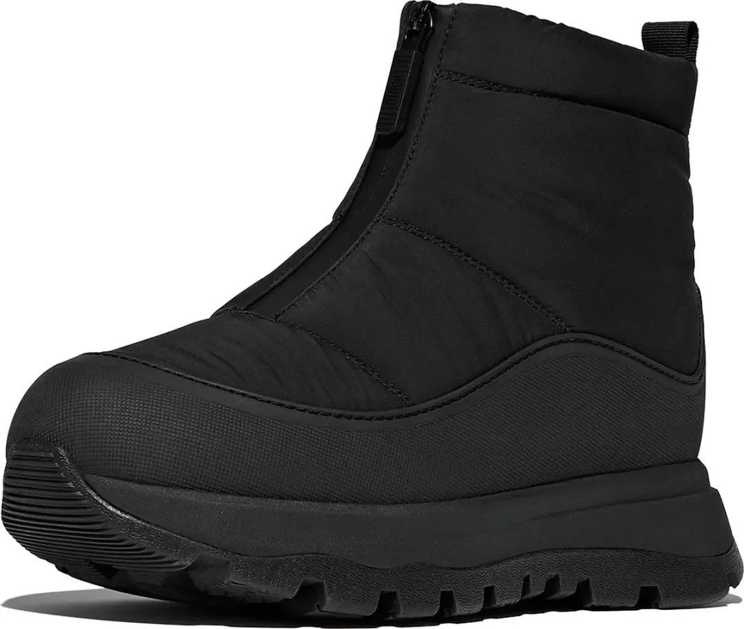 FitFlop FitFlop Neo-D-Hyker Padded/Quilted Boot Short (Zip) ZWART