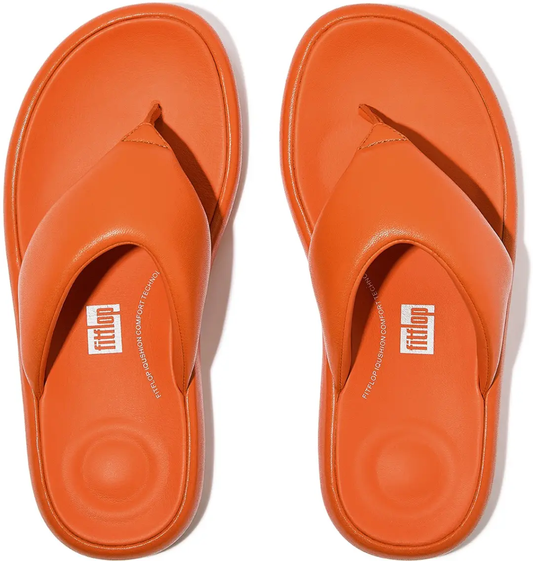FitFlop FitFlop Iqushion D-Luxe Padded Leather Toe-Post Sandals ORANJE