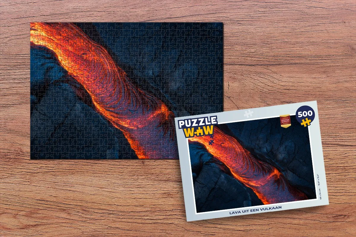 PuzzleWow Vulkaan Legpuzzel 500 Stuks - Multicolor