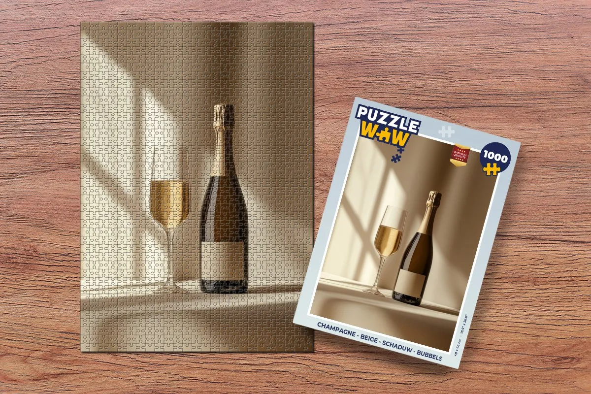 PuzzleWow Legpuzzel 1000 Stuks - Champagne
