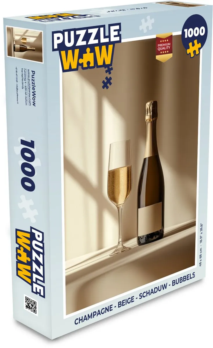 PuzzleWow Legpuzzel 1000 Stuks - Champagne