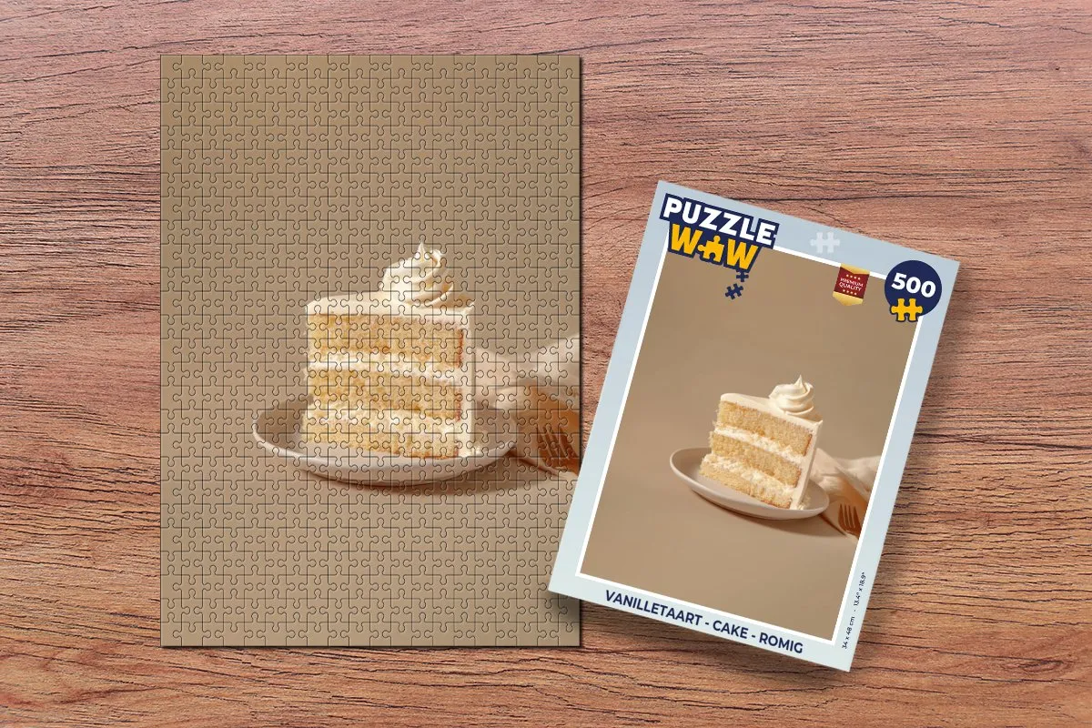 PuzzleWow Vanilletaart Legpuzzel 500 Stuks - Beige