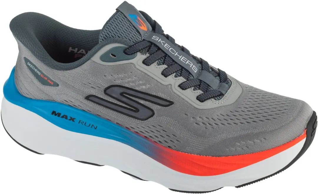 Skechers Slip-Ins: Max Run, Mannen, Grijs, Hardloopschoenen, maat: 43,5