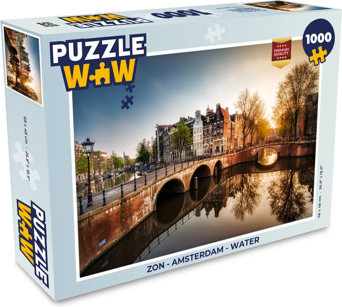 PuzzleWow Legpuzzel Amsterdam Water 1000 Stuks - Multicolor