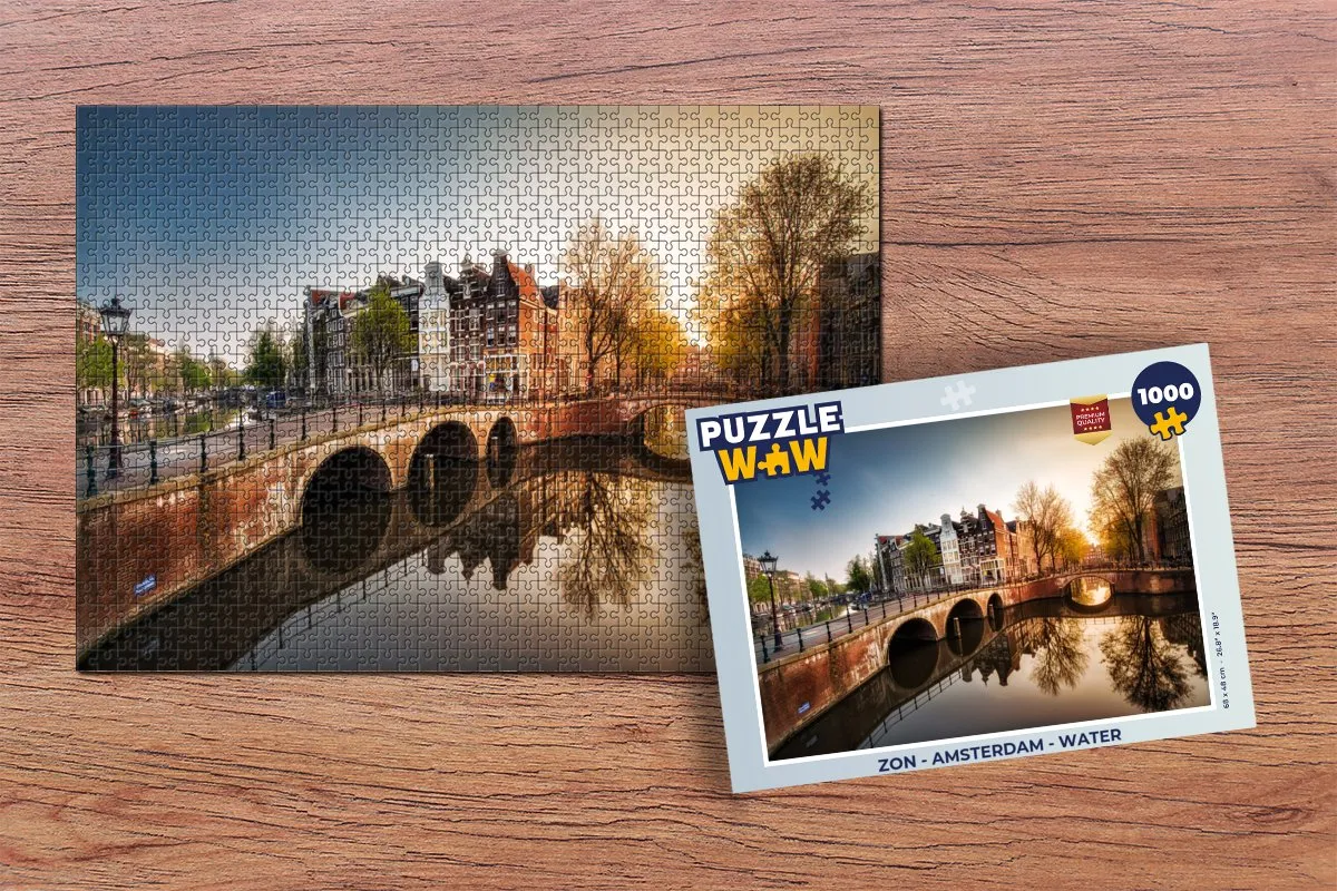 PuzzleWow Legpuzzel Amsterdam Water 1000 Stuks - Multicolor