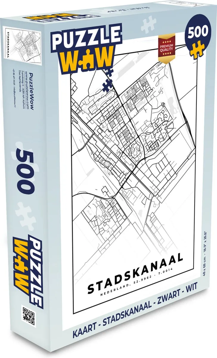 PuzzleWow Stadskanaal Legpuzzel 500 Stuks - Multicolor