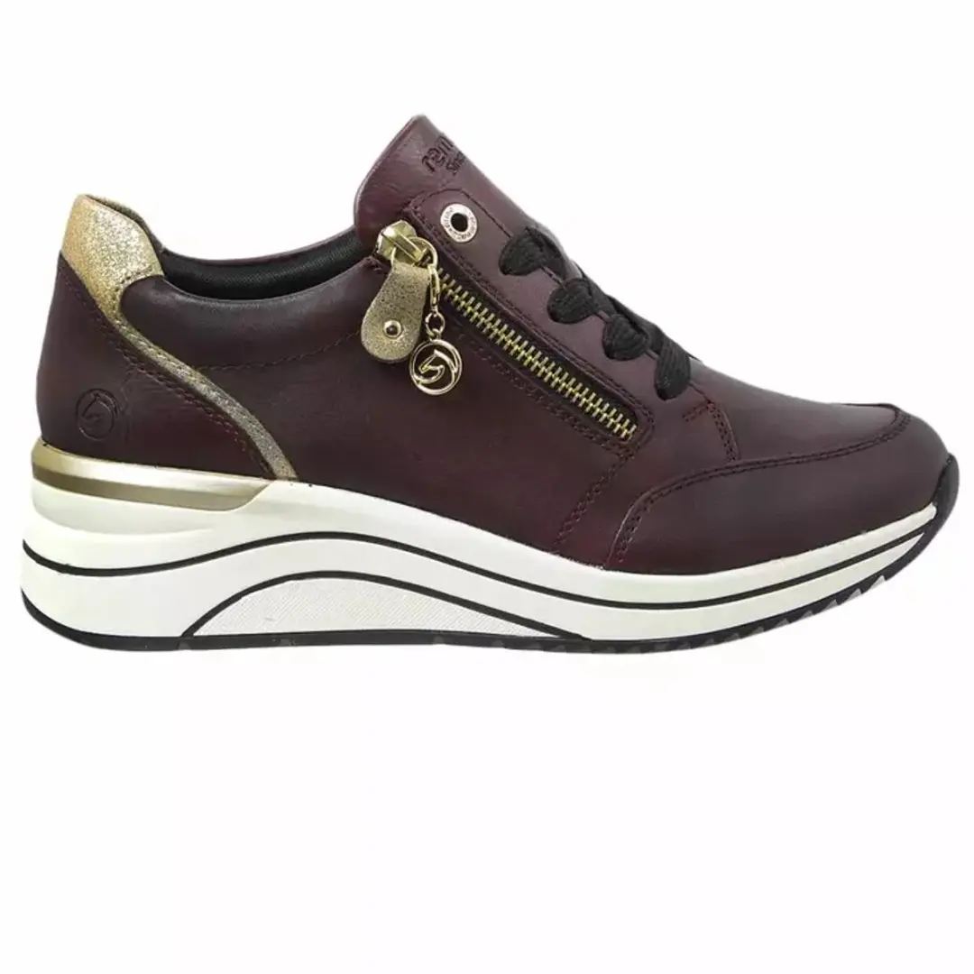 Remonte D0T03-35 Extra wijd rode sneaker rits veters met sleehak maat 40 uitneem